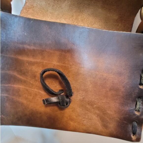 Seventies Brown Leather Boho Shoulder Bag Soft Hippie Vibe Wanderer Retro Style - Picture 10 of 12